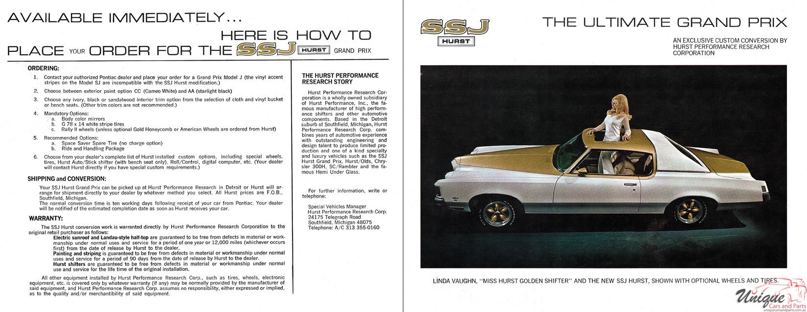 1971 Pontiac Hurst Brochure Page 2